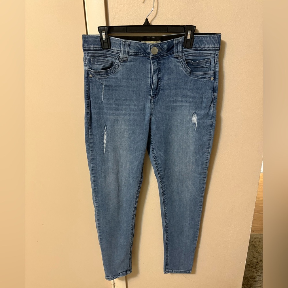 Democracy Distressed Ab Technology Skinny Ankle Jeans Sz 14 waist 34 x 27